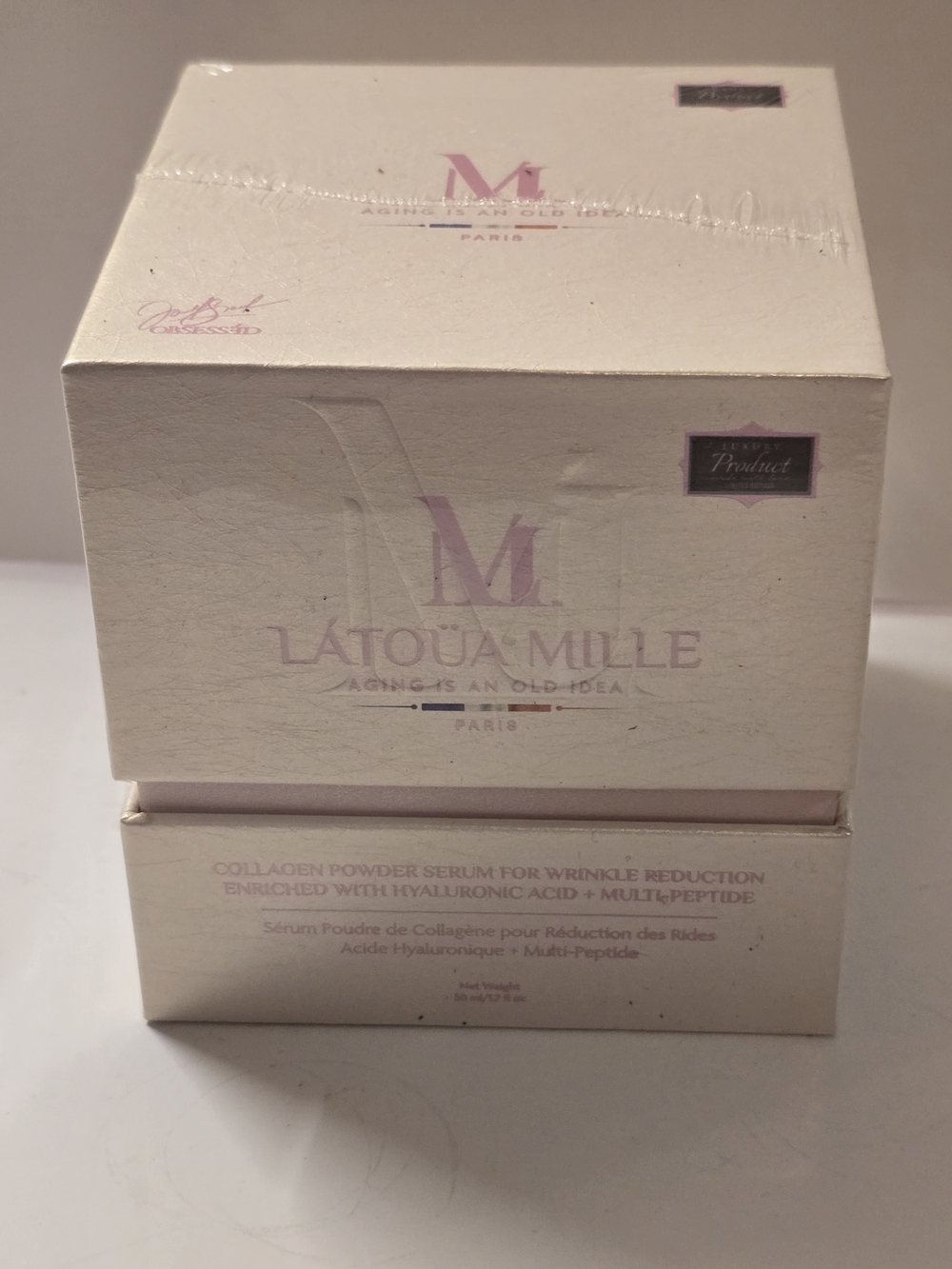L'ATOUA MILLE Collagen Powder Serum for Wrinkle Reduction Hyaluronic Acid + Mult